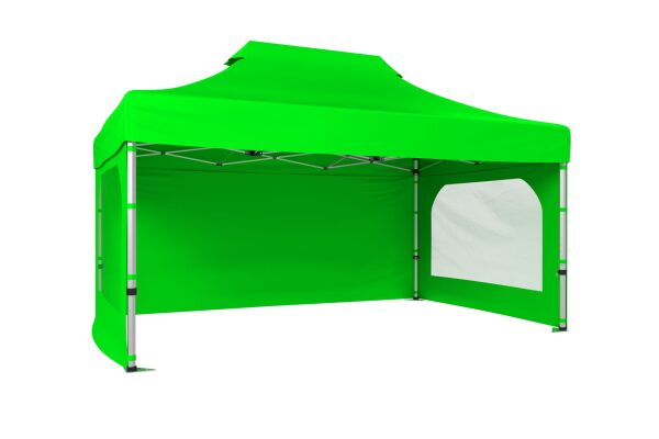 CLK 3x4,5 52mm Kalın Alüminyum Katlanabilir Tente Gazebo Çadır 3 Kenar Kapalı 2 Camlı