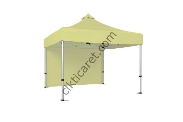 CLK 5x5 52mm Kalın Alüminyum Katlanabilir Tente Gazebo Çadır 1 Kenar Kapalı Krem