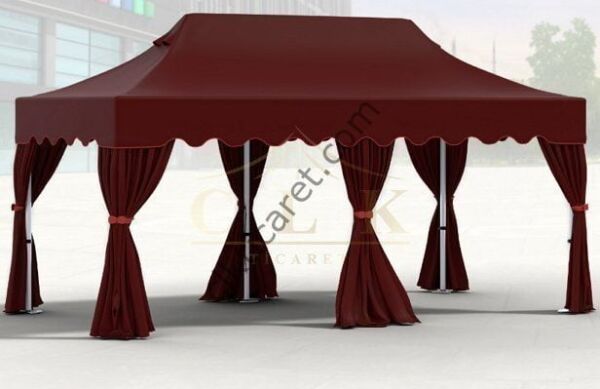CLK 3x6 mt 30 mm Garden Katlanabilir Tente Bahçe Çadır Bordo Çardak Bungalow Serisi