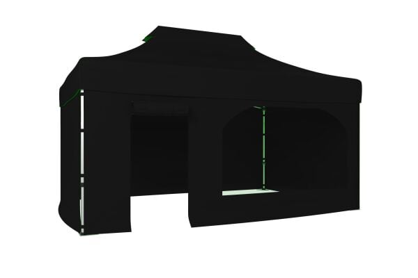 CLK 3x4,5 40mm Alüminyum Katlanabilir Tente Gazebo Çadır 4 Kenar Kapalı Kapı ve Pencereli